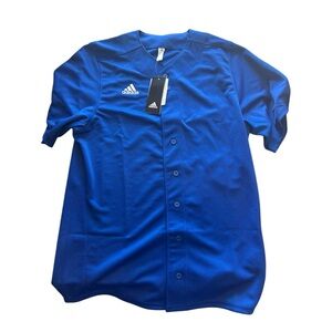 Adidas Baseball Icon Pro Practice Jersey Men’s Medium Royal Blue Full Button NWT